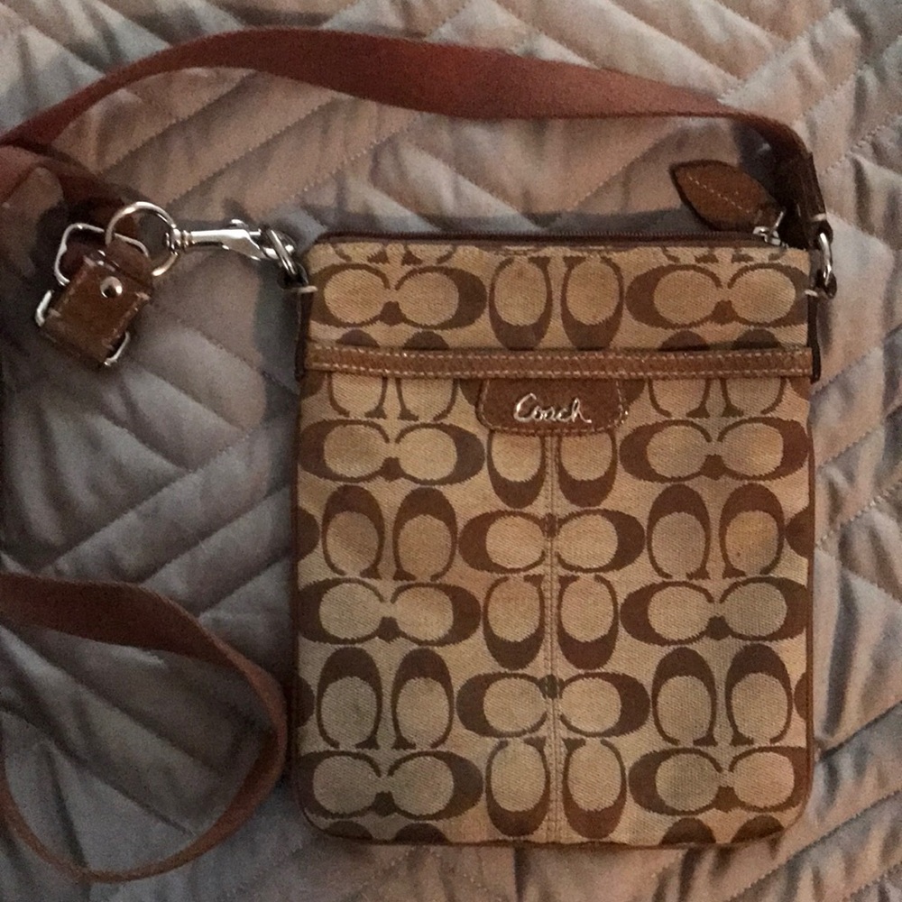 Brown signature Coach crossbody